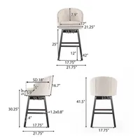 Ogden 2-pc. Upholstered Swivel Bar Stool