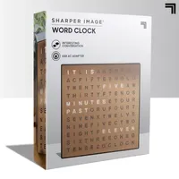 Sharper Image 8" Copper Electronic Word Clock with LED Light Display