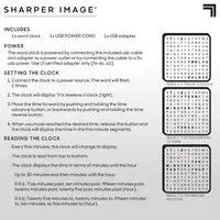 Sharper Image 8" Copper Electronic Word Clock with LED Light Display