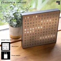 Sharper Image 8" Copper Electronic Word Clock with LED Light Display