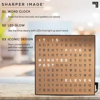 Sharper Image 8" Copper Electronic Word Clock with LED Light Display