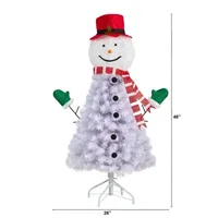 Nearly Natural Foot Snowman Christmas With Bendable Branches Christmas Tree