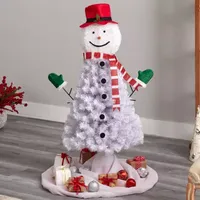 Nearly Natural Foot Snowman Christmas With Bendable Branches Christmas Tree