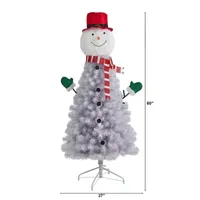 Nearly Natural 5 Foot Snowman With 408 Bendable Branches Christmas Tree