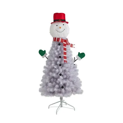 Nearly Natural 5 Foot Snowman With 408 Bendable Branches Christmas Tree