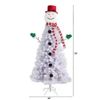 Nearly Natural 6.5ft. Snowman Christmas With 804 Bendable Branches 6 1/2 Foot Christmas Tree