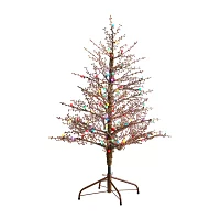 Nearly Natural 4 Foot Frosted Berry Twig With 240 Bendable Branches And 100 Multicolored Gum Ball Led Lights Pre-Lit Christmas Tree