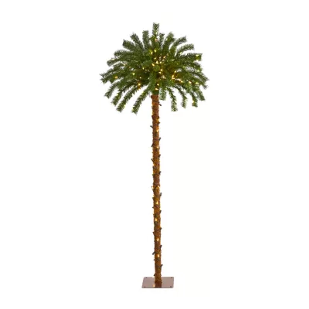 Nearly Natural 5 Foot Christmas Palm With 150 Warm White Led Lights Pre-Lit Tropical Christmas Tree