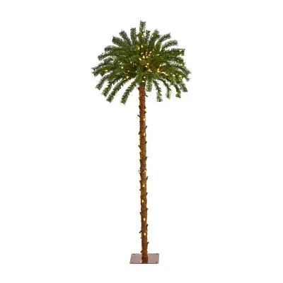 Nearly Natural 5 Foot Christmas Palm With 150 Warm White Led Lights Pre-Lit Tropical Christmas Tree