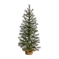 Nearly Natural 3 Foot Pine In A Burlap Base With 50 Clear Led Lights Pre-Lit Christmas Tree