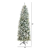 Nearly Natural 7ft. Slim  Montreal Fir Christmas With 300 Warm White Led Lights And 995 Bendable Branches 7 Foot Pre-Lit Fir Christmas Tree