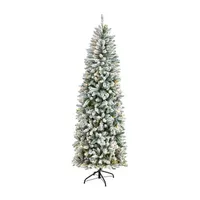 Nearly Natural 7ft. Slim  Montreal Fir Christmas With 300 Warm White Led Lights And 995 Bendable Branches 7 Foot Pre-Lit Fir Christmas Tree