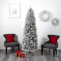 Nearly Natural 7ft. Slim  Montreal Fir Christmas With 300 Warm White Led Lights And 995 Bendable Branches 7 Foot Pre-Lit Fir Christmas Tree