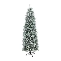 Nearly Natural 7ft. Slim  Montreal Fir Christmas With 300 Warm White Led Lights And 995 Bendable Branches 7 Foot Pre-Lit Fir Christmas Tree