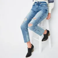 a.n.a Womens High Rise Curvy Straight Leg Jean