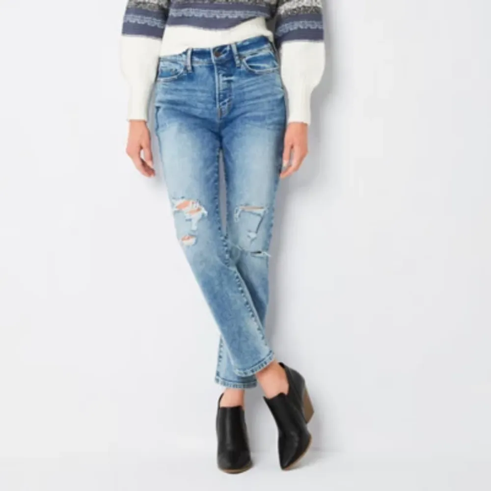 a.n.a Womens High Rise Curvy Straight Leg Jean
