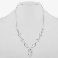 Monet Jewelry Silver Tone Glass 17 Inch Y Necklace