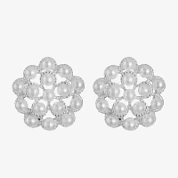 Monet Jewelry Simulated Pearl 17mm Flower Stud Earrings