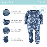 The Peanutshell Blue Camo Baby Boys 3-pc. Sleep and Play