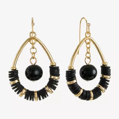 Mixit Gold Tone & Black Tear Drop Earrings