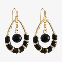 Mixit Gold Tone & Black Tear Drop Earrings