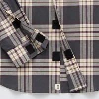 mutual weave Big and Tall Mens Easy-on + Easy-off Seated Wear Adaptive Regular Fit Long Sleeve Plaid Button-Down Shirt