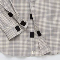 mutual weave Big and Tall Mens Easy-on + Easy-off Seated Wear Adaptive Regular Fit Long Sleeve Checked Button-Down Shirt