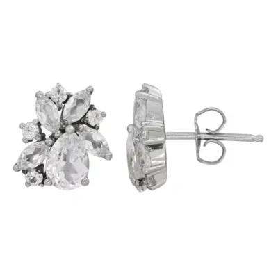 Lab Created White Sapphire Sterling Silver 11.3mm Stud Earrings