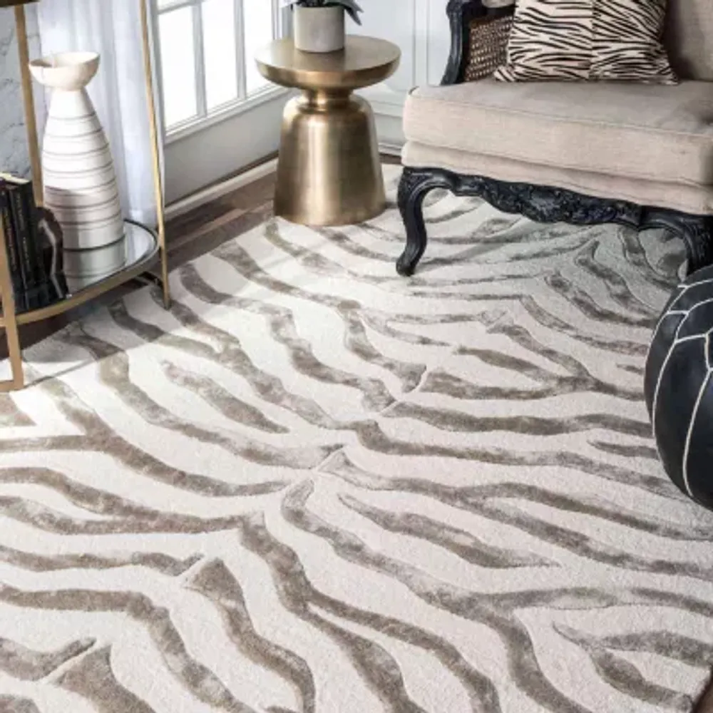 nuLoom Hand Tufted Plush Zebra Rug