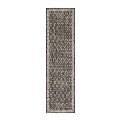 Safavieh Courtyard Collection Keeley Geometric Indoor/Outdoor Runner Rug