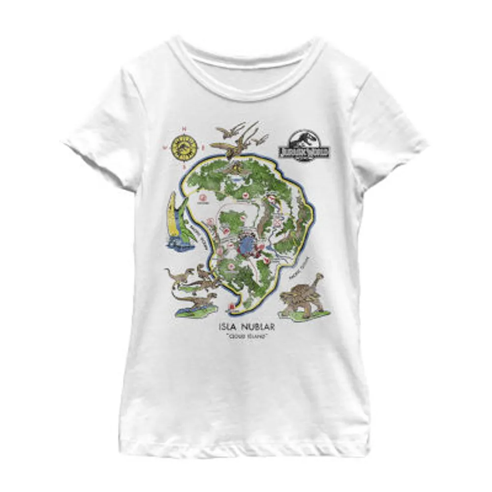 Little & Big Girls Crew Neck Short Sleeve Jurassic World Graphic T-Shirt