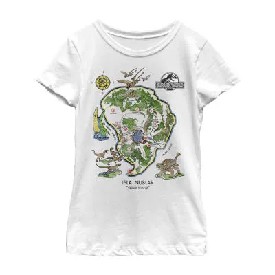 Little & Big Girls Crew Neck Short Sleeve Jurassic World Graphic T-Shirt