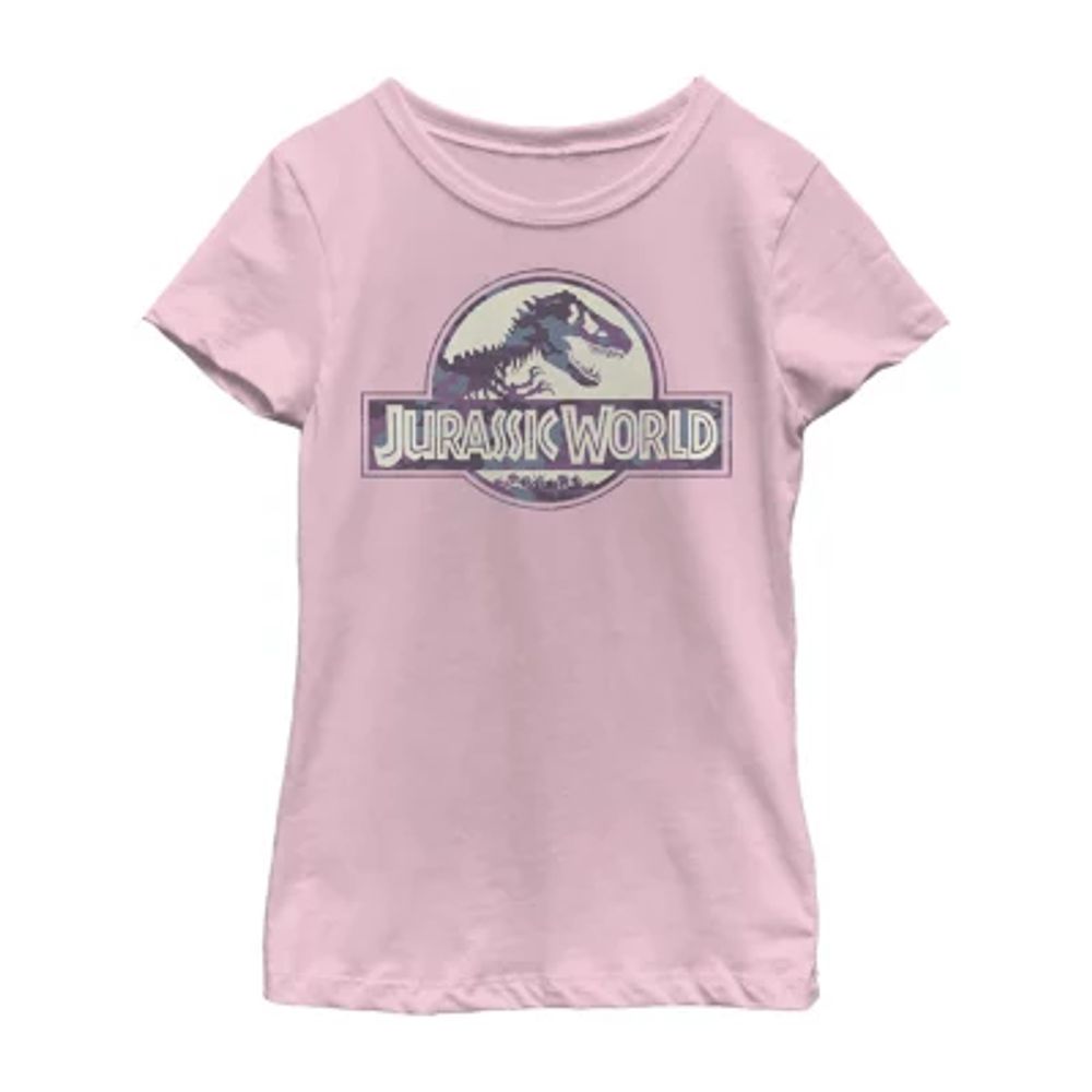 Little & Big Girls Crew Neck Short Sleeve Jurassic World Graphic T-Shirt