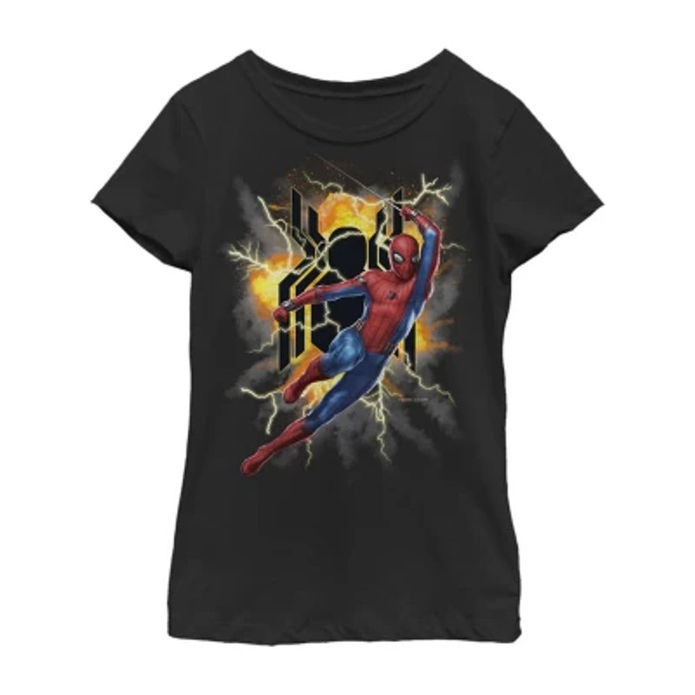 FIFTH SUN Little & Big Girls Spiderman Crew Neck Short Sleeve Graphic T- Shirt | Dulles Town Center