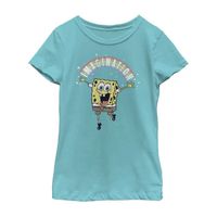 Little & Big Girls Crew Neck Short Sleeve Spongebob Graphic T-Shirt