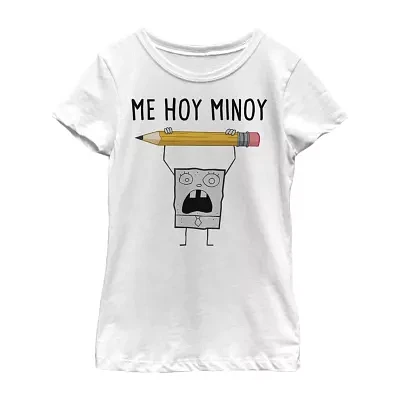 Little & Big Girls Crew Neck Short Sleeve Spongebob Graphic T-Shirt
