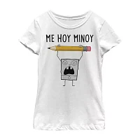 Little & Big Girls Crew Neck Short Sleeve Spongebob Graphic T-Shirt
