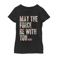 Little & Big Girls Crew Neck Short Sleeve Star Wars Graphic T-Shirt