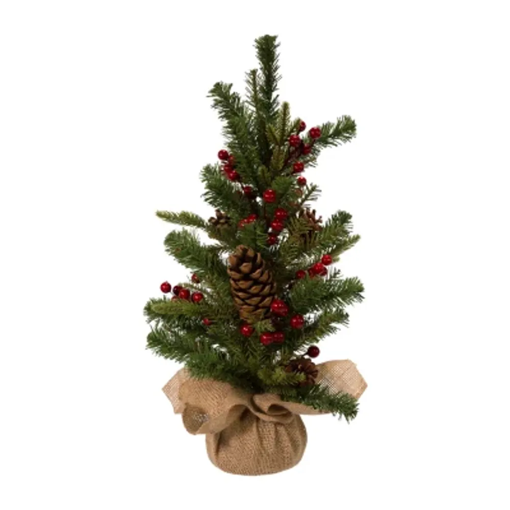 Kurt Adler 24-Inch Red Berries And Pinecones Tree 2 Foot Christmas Tree