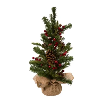 Kurt Adler 24-Inch Red Berries And Pinecones Tree 2 Foot Christmas Tree