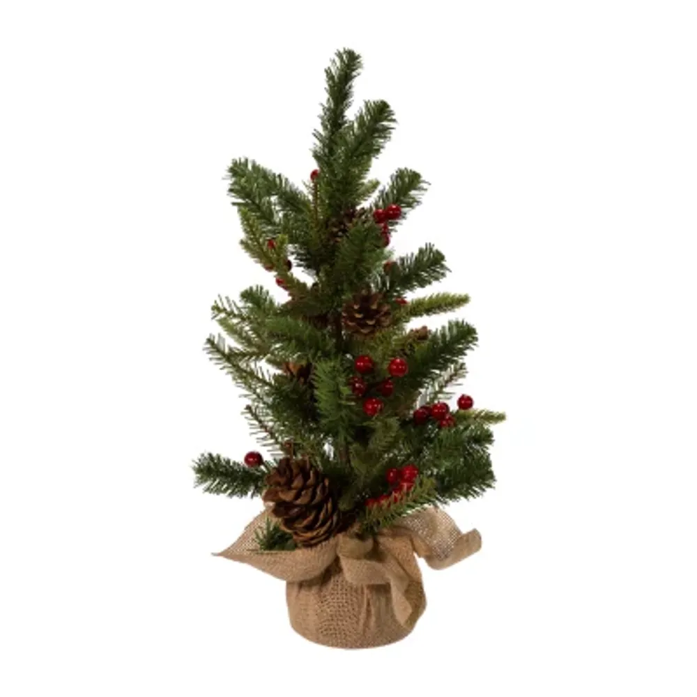 Kurt Adler 24-Inch Red Berries And Pinecones Tree 2 Foot Christmas Tree