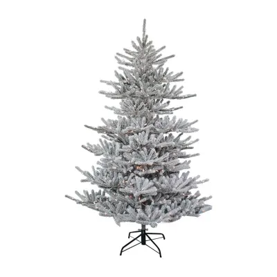 Kurt Adler 7-Foot Pre-Lit Flocked Pine Tree 7 Foot Christmas Tree