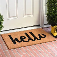 Calloway Mills Hello Coir Outdoor Rectangular Doormat