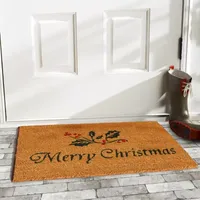 Calloway Mills Christmas Holly Outdoor Rectangular Doormat