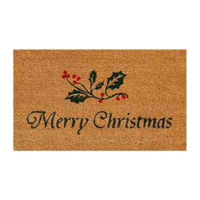 Calloway Mills Christmas Holly Outdoor Rectangular Doormat