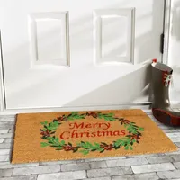 Calloway Mills Christmas Wreath Outdoor Rectangular Doormat