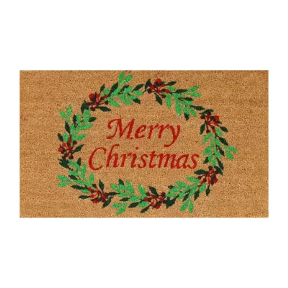 Calloway Mills Christmas Wreath Outdoor Rectangular Doormat