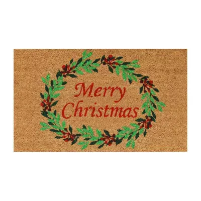 Calloway Mills Christmas Wreath Outdoor Rectangular Doormat
