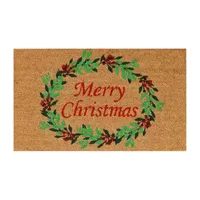 Calloway Mills Christmas Wreath Outdoor Rectangular Doormat