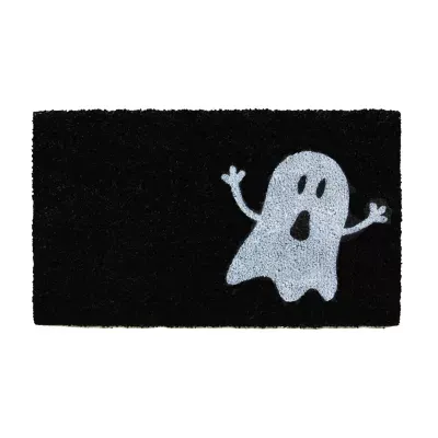 Calloway Mills Black/White Ghost Outdoor Rectangular Doormats